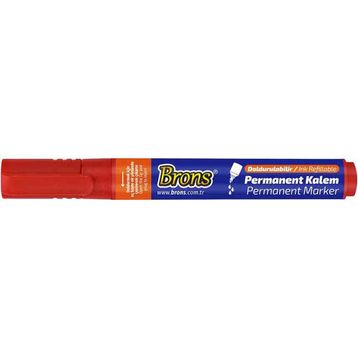 Brons BR-9722 Kırmızı Kesik Uç Permanent Kalem