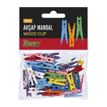 Brons Renkli Ahşap Mini Mandal