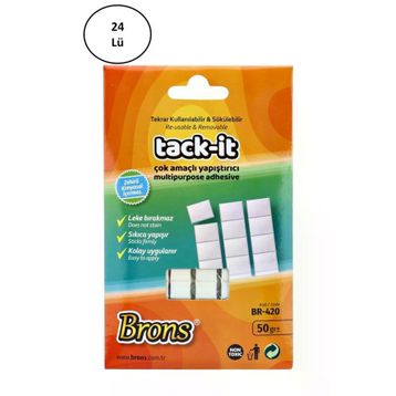 Brons Tack-It Beyaz 50 GR 24lü Hamur Yapıştırıcı