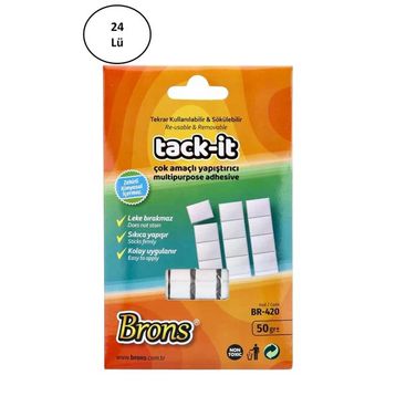 Brons Tack-It Beyaz 50 GR 24lü Hamur Yapıştırıcı