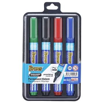 Brons Yuvarlak Uç 4'lü Permanent Marker Kalem