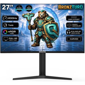 BRONZTURQ BTQ270FHD-AA 27 inç 200 Hz 1 ms Full HD Curved Gaming Monitör