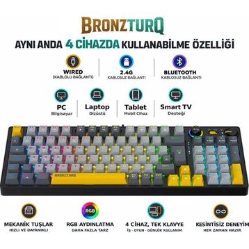 Bronzturq MK1141 Rgb Anti-Ghosting 3n1 Mekanik Klavye