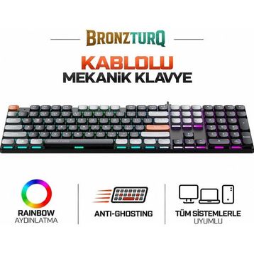 Bronzturq MK1175 Siyah Kablolu Mekanik Gaming Klavye