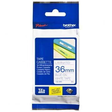 Brother TZE-263 Mavi Beyaz Lamine Etiket