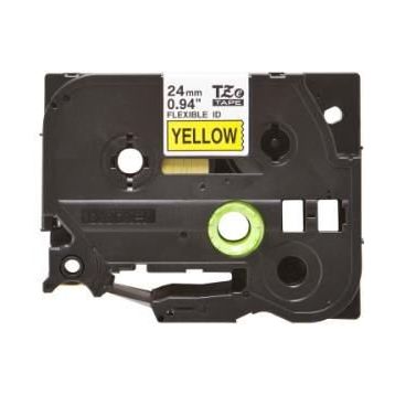 Brother Tze-fx651 24 mm Sarı Üzeri Siyah Esnek Laminasyonlu Etiket
