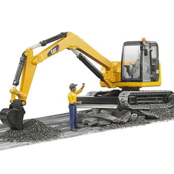 Bruder 02466 Cat Mini Ekskavatör ve İnşaat İşçisi