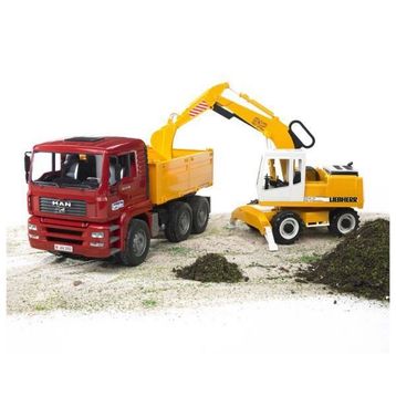 Bruder 02751 MAN Damperli Kamyon ve Liebherr Ekskavatör