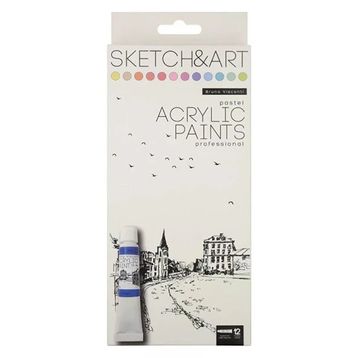 Bruno Visconti 70-0055 Pastel Renkler 12x12 ml Akrilik Boya Seti