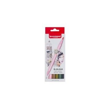 Bruynzeel 5789106 Tokyo Edition Fineliner Çift Taraflı Brushpen 6 Renk N:60325106 Kalem Seti