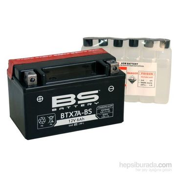 BS Battery BTX7A YTX7A 12 V 6 Ah AGM Bakımsız Motosiklet Aküsü