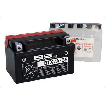 BS Battery SYM Fiddle II 2 08-10 BTX7A Motosiklet Aküsü