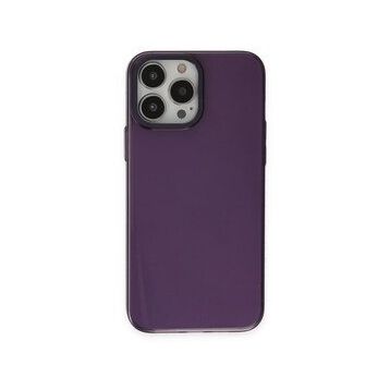 BSSM Anka PC Sert Metal Kapak - Mor iPhone 13 Pro Max Kılıf