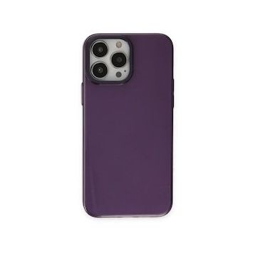 BSSM Anka PC Sert Metal Kapak - Mor iPhone 13 Pro Max Kılıf