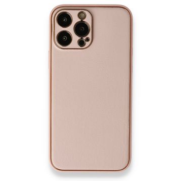 BSSM Coco Deri Silikon Kapak - Pembe iPhone 13 Pro Kılıf