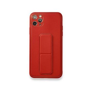 BSSM Coco Deri Standlı Kapak - Kırmızı iPhone 11 Pro Max Kılıf