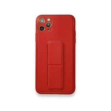 BSSM Coco Deri Standlı Kapak - Kırmızı iPhone 11 Pro Max Kılıf