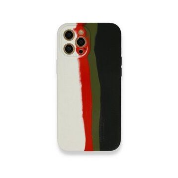 BSSM Ebruli Lansman Silikon - Beyaz Siyah iPhone 12 Pro Kılıf