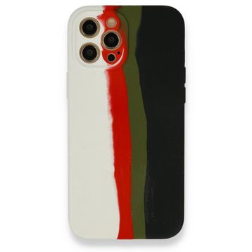 BSSM Ebruli Lansman Silikon - Beyaz Siyah iPhone 12 Pro Kılıf