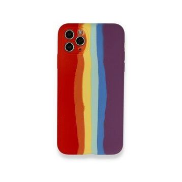 BSSM Ebruli Lansman Silikon - Kırmızı Mor iPhone 11 Pro Kılıf
