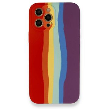 BSSM Ebruli Lansman Silikon - Kırmızı Mor iPhone 12 Pro Kılıf