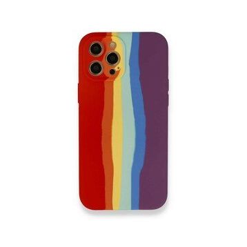 BSSM Ebruli Lansman Silikon - Kırmızı Mor iPhone 12 Pro Kılıf