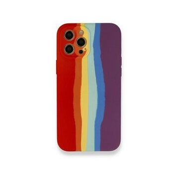 BSSM Ebruli Lansman Silikon - Kırmızı Mor iPhone 12 Pro Kılıf