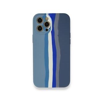 BSSM Ebruli Lansman Silikon - Mavi Gri iPhone 12 Pro Kılıf