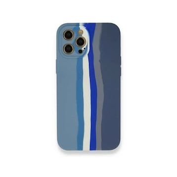 BSSM Ebruli Lansman Silikon - Mavi Gri iPhone 12 Pro Kılıf