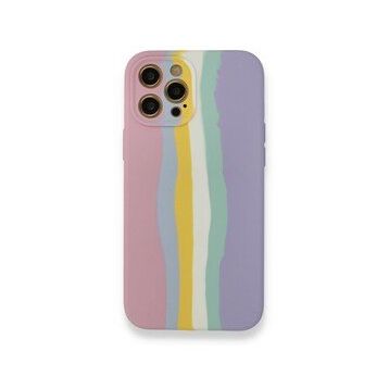 BSSM Ebruli Lansman Silikon - Pembe Lila iPhone 12 Pro Max Kılıf