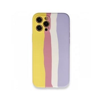 BSSM Ebruli Lansman Silikon - Sarı Mavi iPhone 12 Pro Max Kılıf