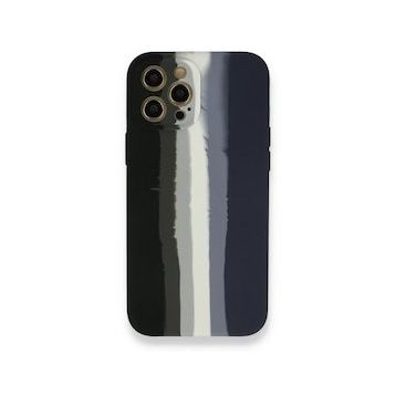 BSSM Ebruli Lansman Silikon - Siyah Lacivert iPhone 12 Pro Kılıf