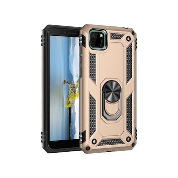 BSSM Gold Huawei Y5P Sofya Yüzüklü Silikon Kapak Kılıf