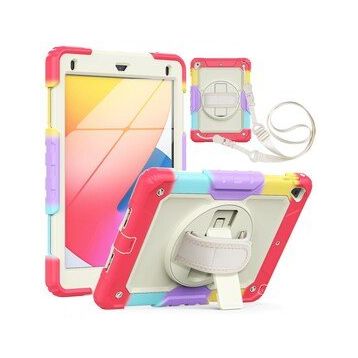 BSSM iPad 5 Air 9.7 Tablet Rainbow Kapak Kırmızı Kılıf