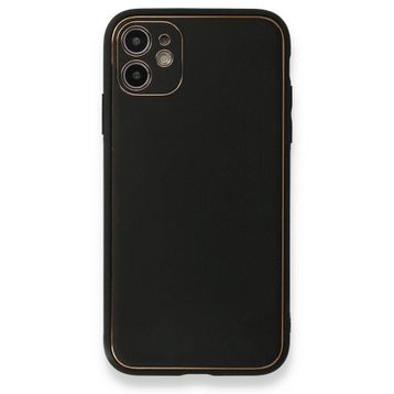BSSM iPhone 11 Coco Deri Silikon Kapak Siyah Kılıf