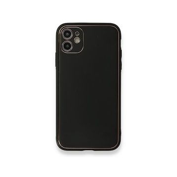 BSSM iPhone 11 Coco Deri Silikon Kapak Siyah Kılıf