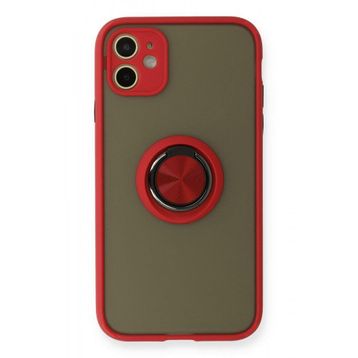 BSSM iPhone 11 Montreal Yüzüklü Silikon Kapak Kırmızı Kılıf