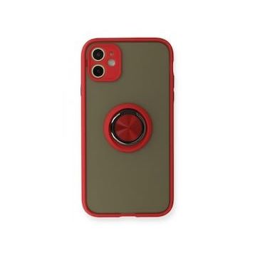 BSSM iPhone 11 Montreal Yüzüklü Silikon Kapak Kırmızı Kılıf