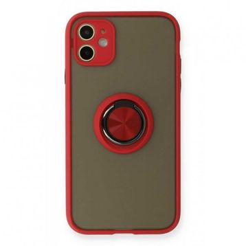 BSSM iPhone 11 Montreal Yüzüklü Silikon Kapak Kırmızı Kılıf