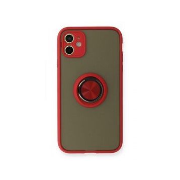 BSSM iPhone 11 Montreal Yüzüklü Silikon Kapak Kırmızı Kılıf