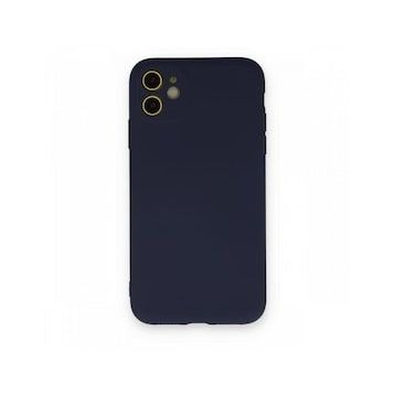 BSSM iPhone 11 Nano İçi Kadife Silikon Lacivert Kılıf