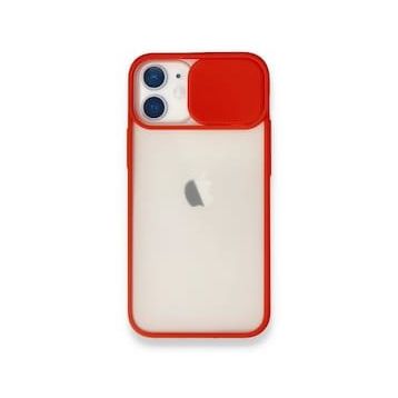 BSSM iPhone 11 Palm Buzlu Kamera Sürgülü Silikon Kırmızı Kılıf