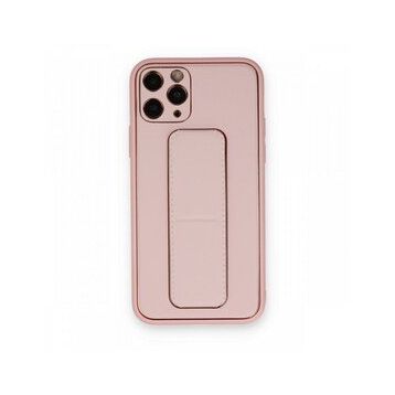 BSSM iPhone 11 Pro Coco Deri Standlı Kapak Pembe Kılıf