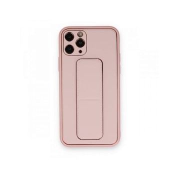BSSM iPhone 11 Pro Coco Deri Standlı Kapak Pembe Kılıf
