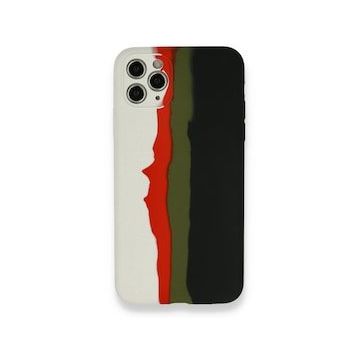 BSSM iPhone 11 Pro Ebruli Lansman Silikon Beyaz Siyah Kılıf