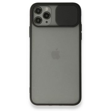 BSSM iPhone 11 Pro Max Palm Buzlu Kamera Sürgülü Silikon Siyah Kılıf