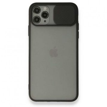 BSSM iPhone 11 Pro Max Palm Buzlu Kamera Sürgülü Silikon Siyah Kılıf