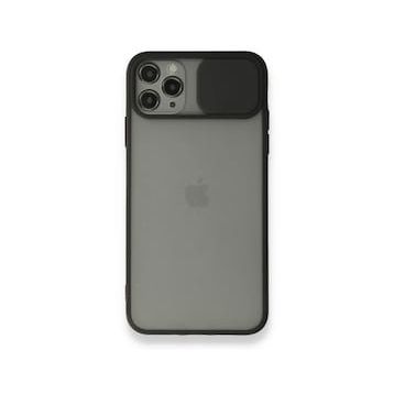 BSSM iPhone 11 Pro Max Palm Buzlu Kamera Sürgülü Silikon Siyah Kılıf