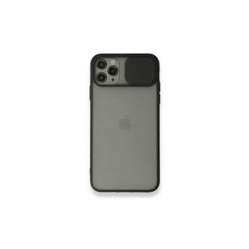 BSSM iPhone 11 Pro Max Palm Buzlu Kamera Sürgülü Silikon Siyah Kılıf
