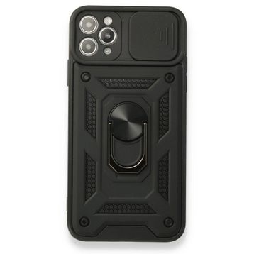 BSSM iPhone 11 Pro Pars Lens Yüzüklü Silikon Siyah Kılıf
